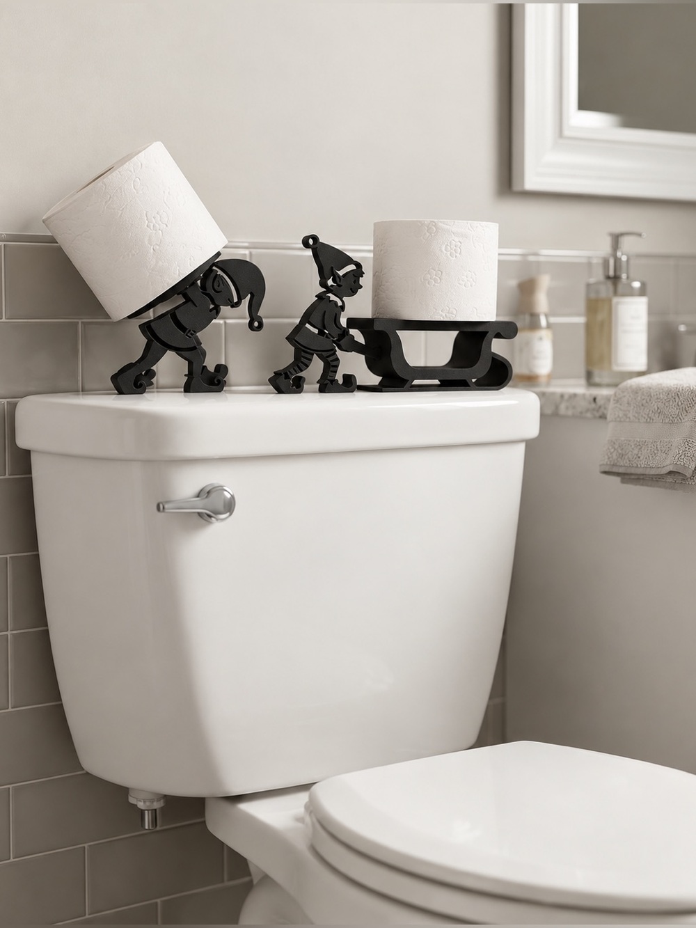 2 Christmas Elf Toilet Paper Holders - Picture 7 of 7